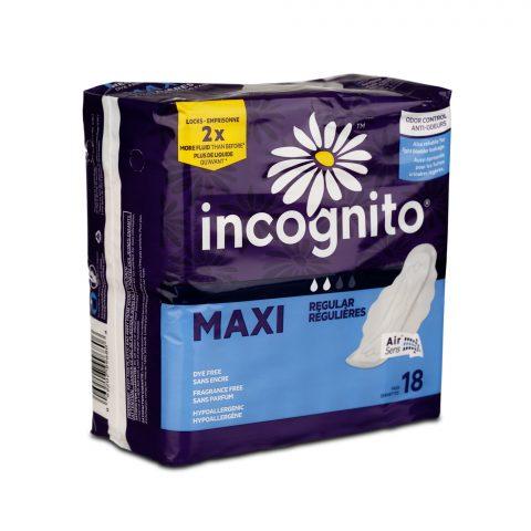 Incognito Sanitary Pad Maxi w/Wings Regular Unscented - 18ea/pk 12pk/cs Image