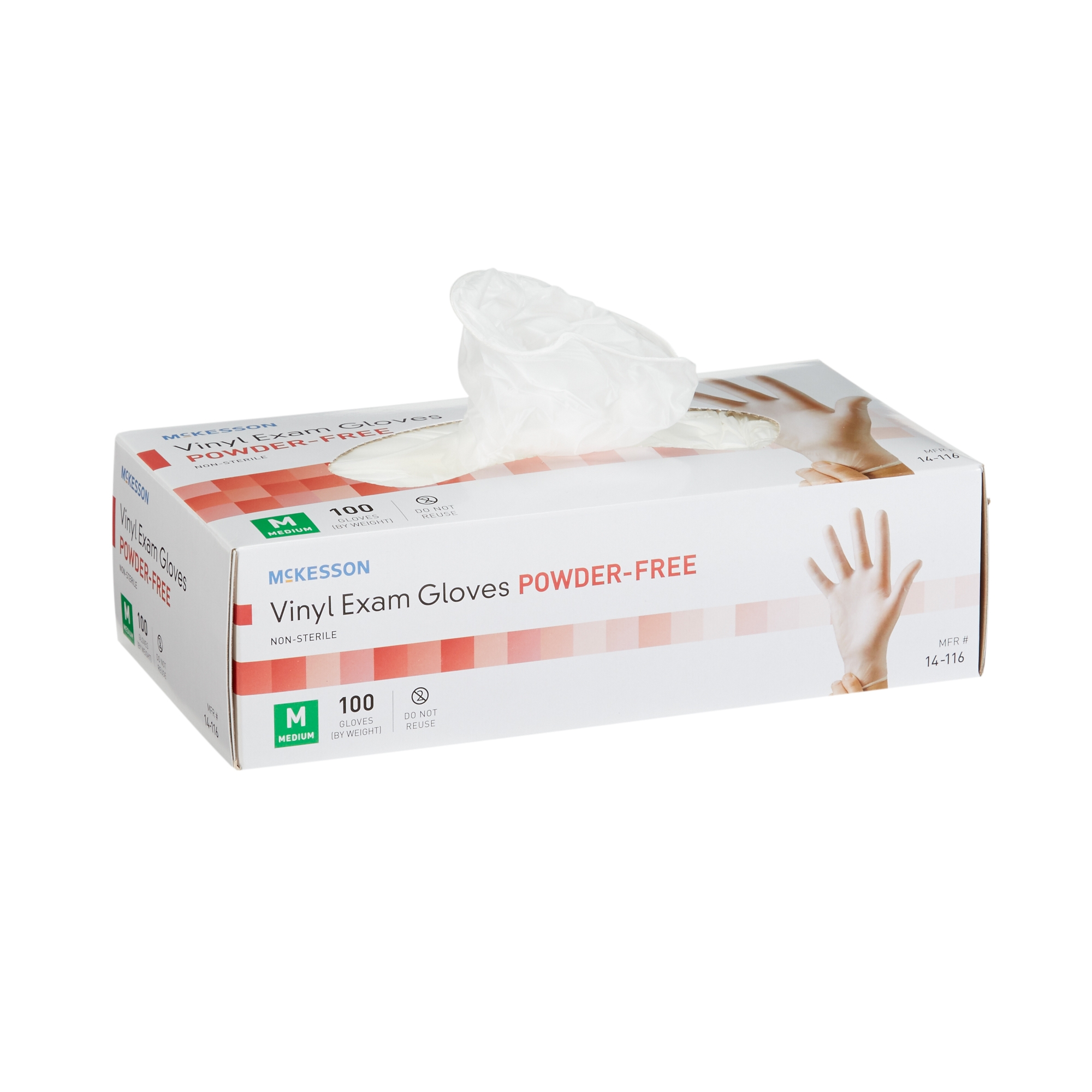 Exam Glove McKesson Medium NonSterile Vinyl Standard Cuff Length Smooth Clear Not Rated Image