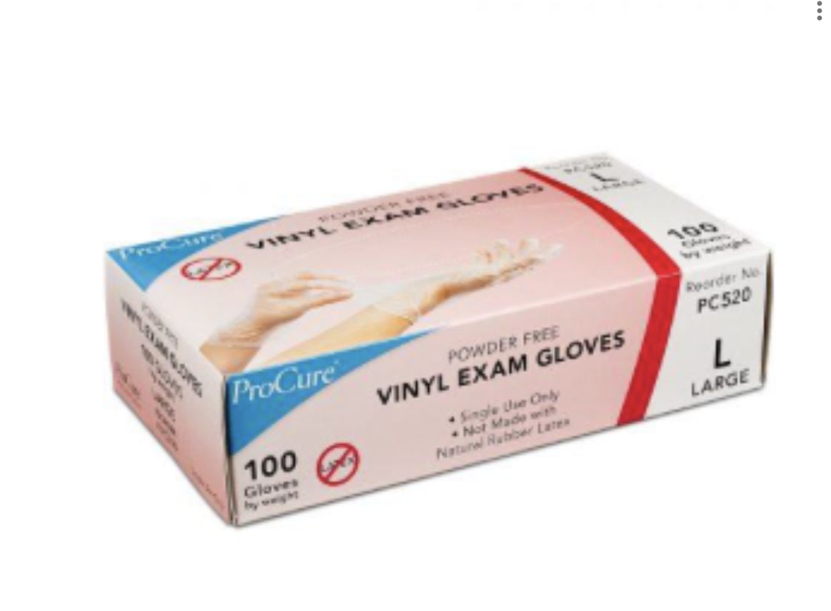 Gloves Vinyl Exam PF Large 100ea/bx 10bx/cs Image