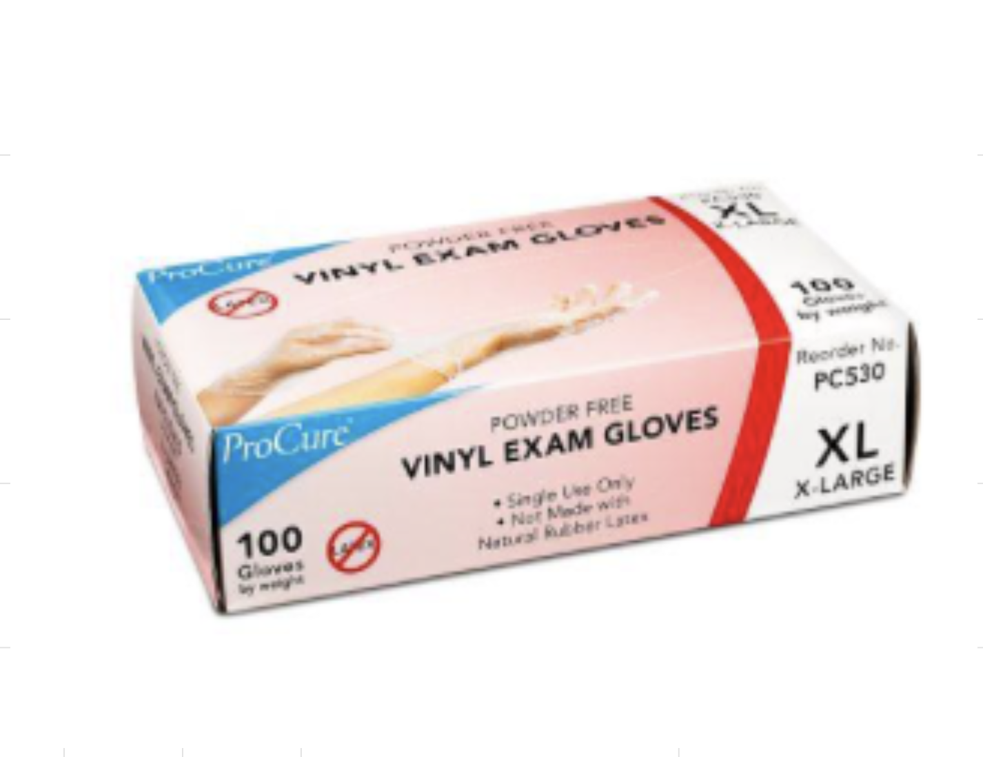 Gloves, Vinyl, Exam, PF, X-Large, 100ea/bx 10bx/cs Image