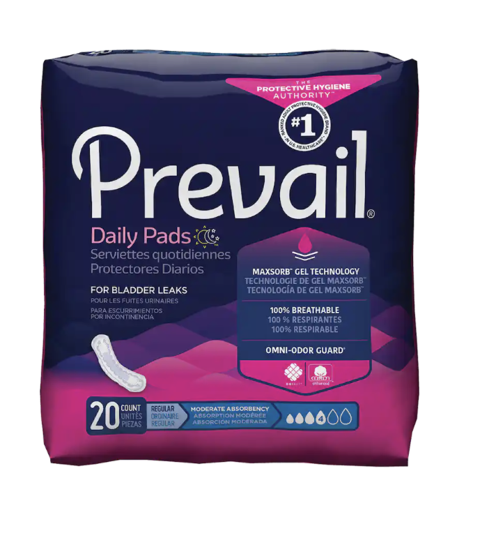 Prevail Bladder Control Pad Moderate 9.25" Length - 20ea/pk 9pk/cs Image