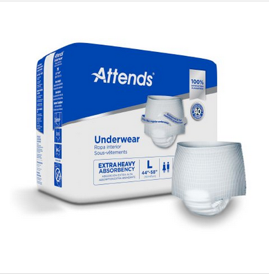 Unisex Adult Absorbent Underwear Attends® Care Pull On with Tear Away Seams Large Disposable Heavy Absorbency Image