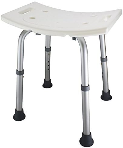 Shower Chair for Inside Shower, Adjustable Lightweight Shower Bench, Tool-Free Assembly Shower Stool, Shower Seat for Elderly and Disabled, White, 12.5 to 18 inch Image